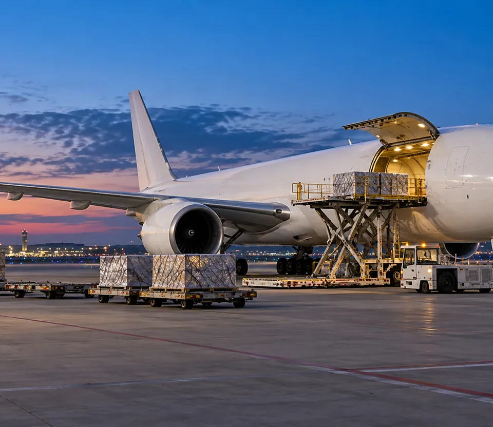 shipping from China to Kenya Aircraft apron — logistics illustration