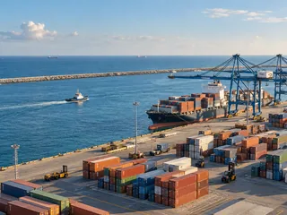 Atlantic port — logistics illustration