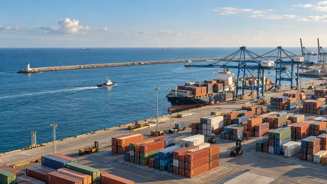 Atlantic port — logistics illustration