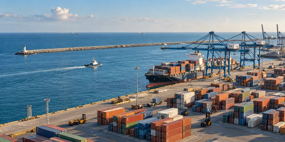 Atlantic port — logistics illustration