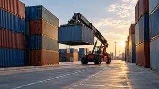 Container yard — logistics illustration