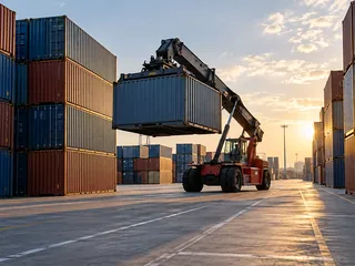 Container yard — logistics illustration