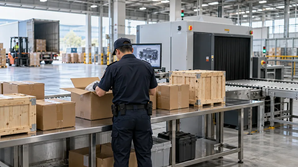 Customs inspection — logistics illustration