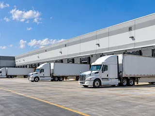 Distribution trucks — logistics illustration