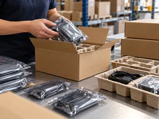Electronics packing — logistics illustration