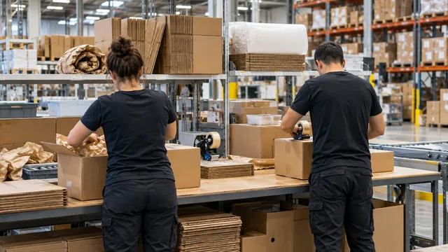 Fulfillment packing — logistics illustration