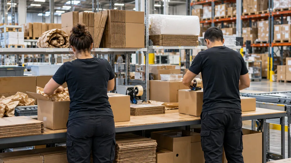 Fulfillment packing — logistics illustration
