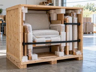 Furniture crating — logistics illustration