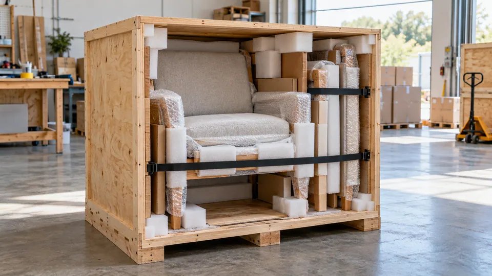 Furniture crating — logistics illustration
