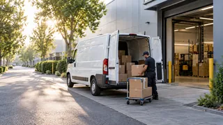 Last mile van — logistics illustration