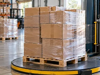 Pallet wrapping — logistics illustration