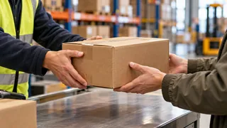 Parcel handover — logistics illustration