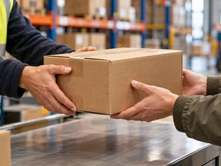 Parcel handover — logistics illustration