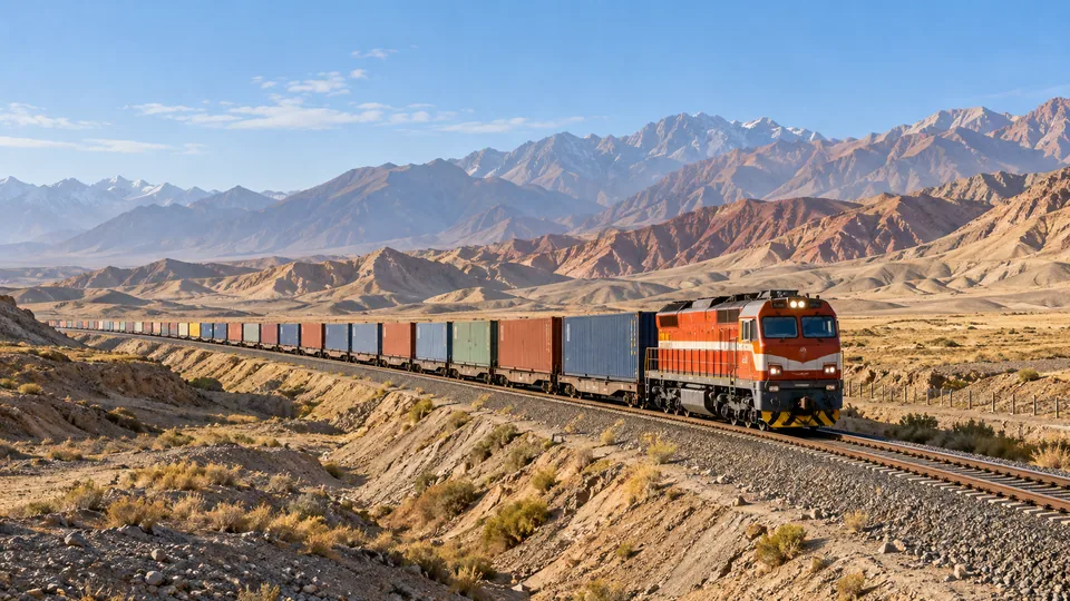Rail desert — logistics illustration