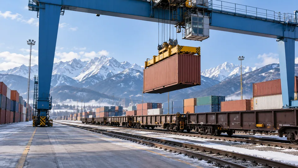 Rail terminal — logistics illustration