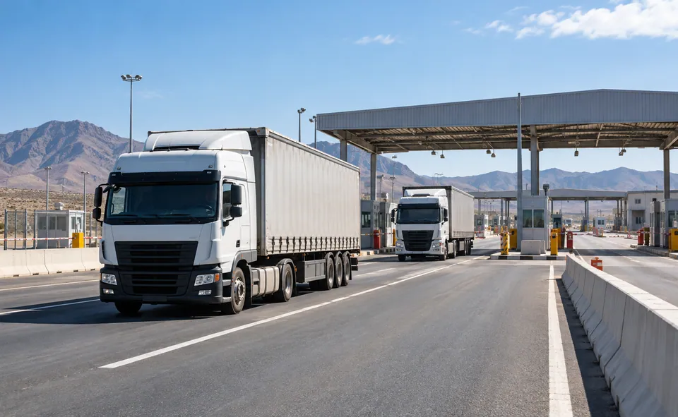 Cost of Shipping From China to USA Road border — logistics illustration