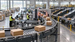 Sorting conveyor — logistics illustration