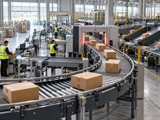 Sorting conveyor — logistics illustration