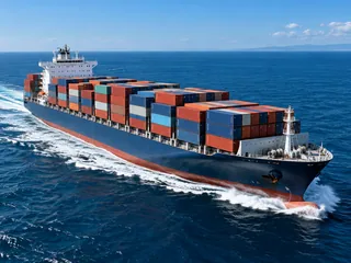 Vessel open sea — logistics illustration