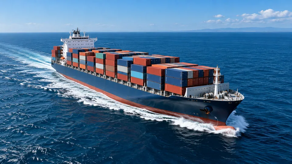 Vessel open sea — logistics illustration